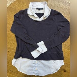 Tommy Hilfiger Blue Striped Shirt with Navy Layer